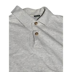 VINTAGE Gap Polo Shirt Men Large Gray Pullover Ribbed Preppy Rugby 90s Y2K B27
